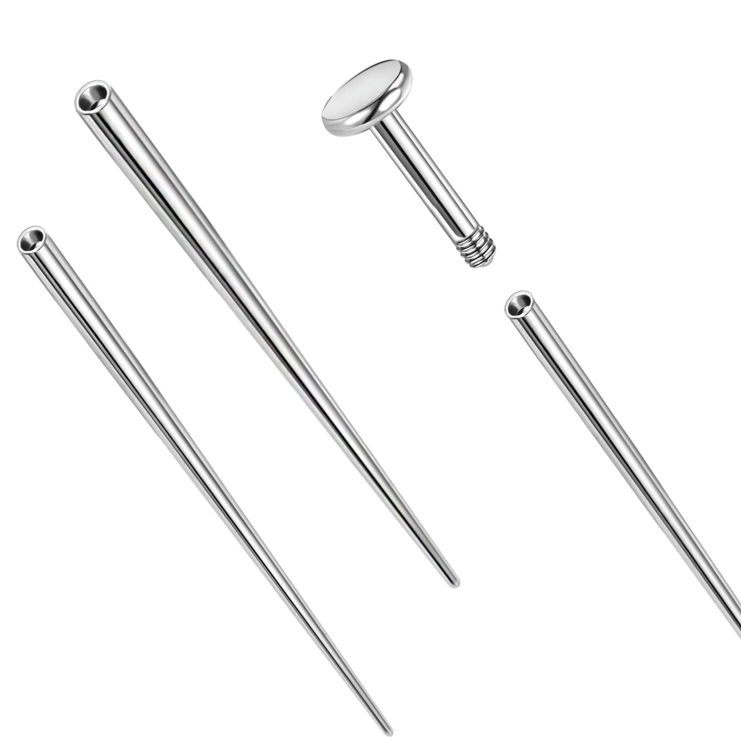 14g/16g/18g ASTM F136 Titanium Piercing Taper Insertion Pin for Internal Thread Tragus/Helix/Lip/Nose/Helix/Piercing Jewelry Car