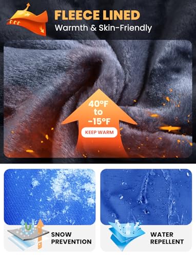 TBMPOY Men's Winter Jackets Skiing Waterproof Snow Thick Fleece Lined Hooded Utility Cold Weather Warm Outdoor Ice Work