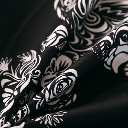 SDIII 4PCS Sugar Skull Sheets Set Full, Gothic Bedding Sheet Set, Flower Skeleton Full Size Sheet Set, Goth Skull Floral Sheets Full for Halloween