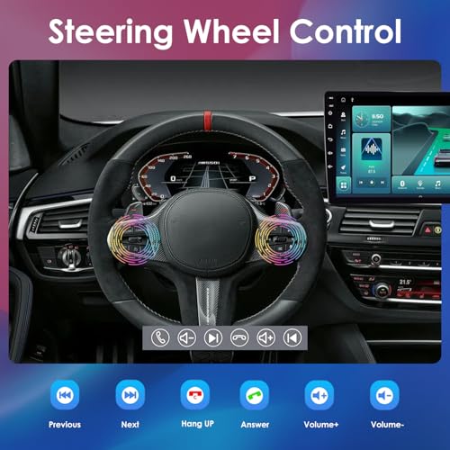 Lunavo 9" 64GB Wireless CarPlay Android Auto Car Stereo, Double Din HD Touch Screen Radio, Bluetooth 5.4, Backup Camera, G...