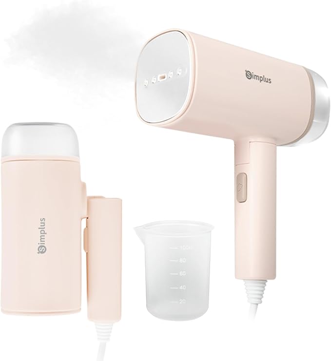 Simplus Travel Steamer for Clothes, Foldable 1200W Handheld Mini Steamer with 10-Second Fast Heat-up, 170ml Portable Water Tank for 10-Minute Garment Ironing, 1.1lbs Small Wrinkle Remover for Travel