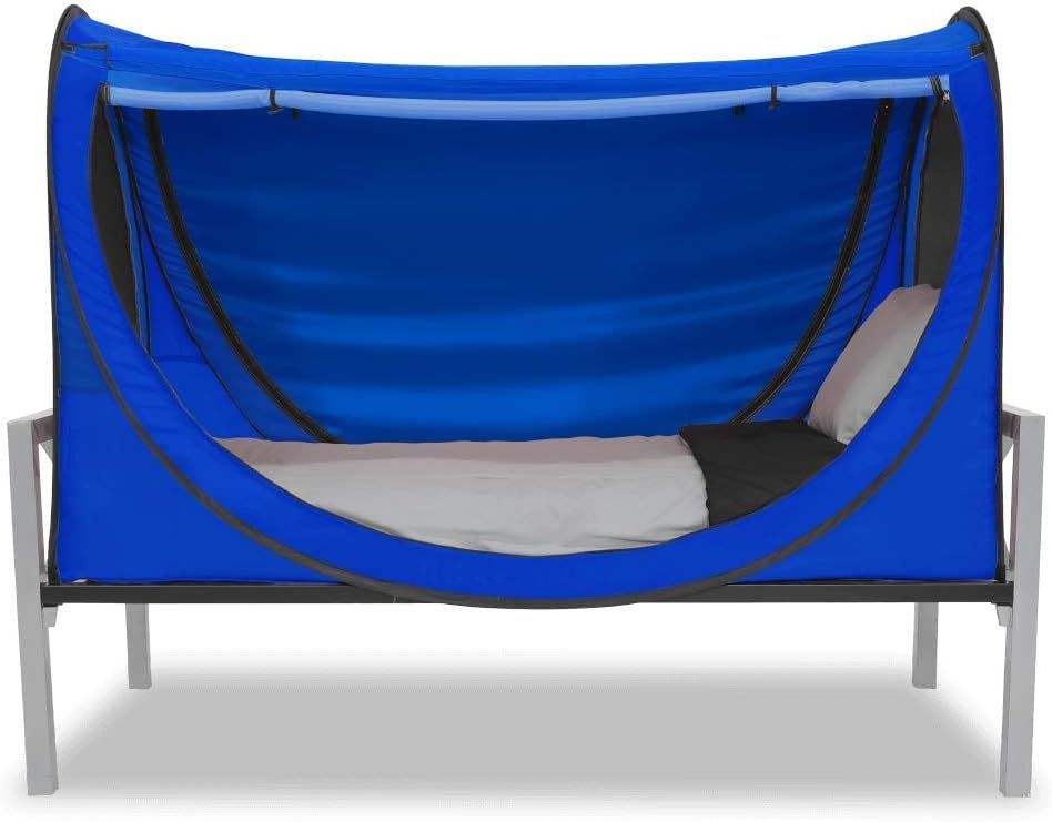 Privacy Pop up Eclipse Bed Tent Bed Drapes (Blue, Full)