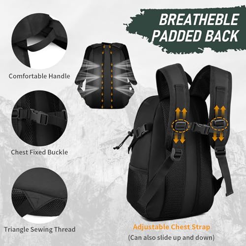 Wowelife Small Tactical Backpack for Men, Mini Tactical Backpack 10L Kids, Small Military Day Pack, Molle Bag Black for Me...
