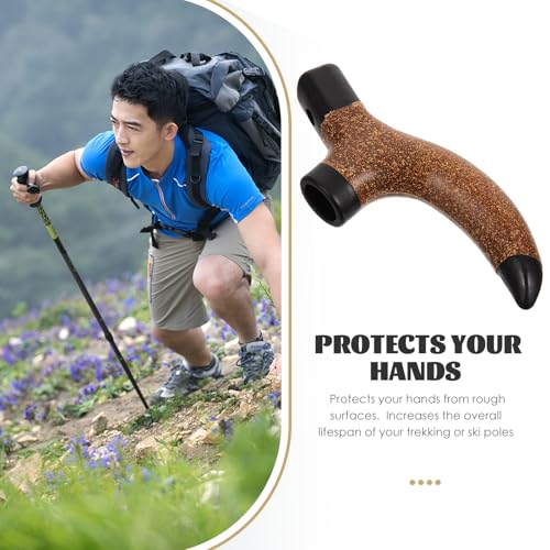 GLEAVI Wood Hiking Pole Handle Replacement Grip for Trekking and Walking Sticks Lightweight Outdoor Cane Handle for Enhanc...
