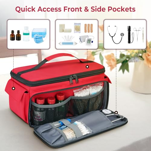Mancro First Aid Bags Empty, Medical Travel Bag with Multi Pockets, Pill Bottle Organizer for Travel, Home Storage, Trauma...