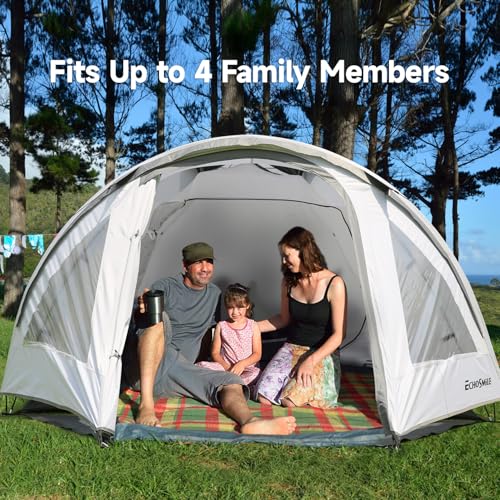 EchoSmile Camping Tent for 2-3 Person, Waterproof Dome Tent with Vestibule, Ultralight Easy Setup for Outdoor Camping, 3 S...