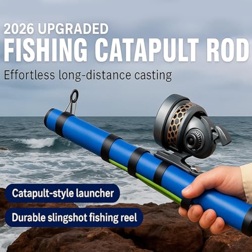 2026 New Fishing Catapult Rod, Pole Shooting Catapult Fishing Rod Lure Angling Tools, Portable Telescopic Slingshot Fishin...