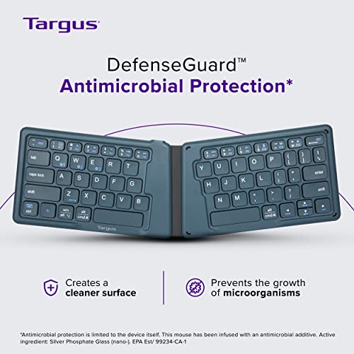 Targus Ergonomic Foldable Bluetooth Keyboard, Split Travel Keyboard Wireless, Rechargeable Portable Wireless Keyboard for ...