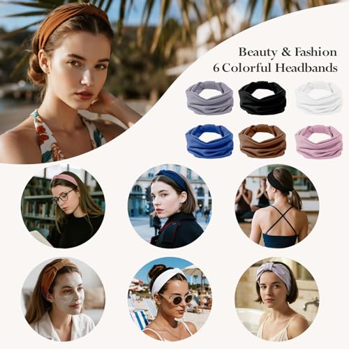 HSEM Headbands for Women, Wide Elastic Head Bands, Non-Slip Thick Hair Bands, Sports Stretchy Sweat Bands, Large Knotted S...