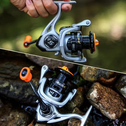 Sougayilang Fishing Reel, Ultralight Spinning Reels with Graphite Frame 5.2:1 High Speed for Saltwater or Freshwater Fishing
