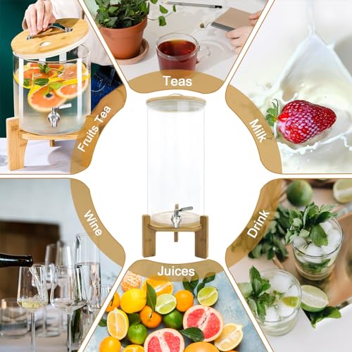 Drink Dispenser,2.9 Gallon Drink Dispensers for Parties,Glass Beverage Dispenser with Spigot - Jumbo Glass Drink Dispense...