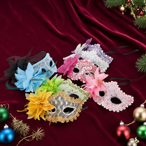 Coloch 15 Pack Masquerade Mask for Women, Vintage Venetian Masks with Ribbon Strap Half Mardi Gras Mask Fancy Carnival Mas...