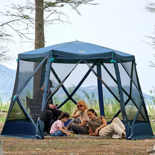 TIMBER RIDGE Easy Pop Up Gazebo Canopy Tent for Camping, 11.5 X 9.8 Ft Portable Instant Screened House, Pop Up Canopy with...
