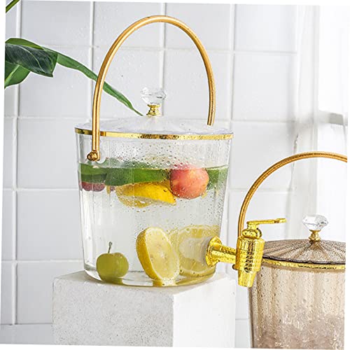 Ciieeo Portable Drink Dispenser with Faucet 7.87 Inch Clear Beverage Container for Parties Home Outdoor Use Water and Juic...