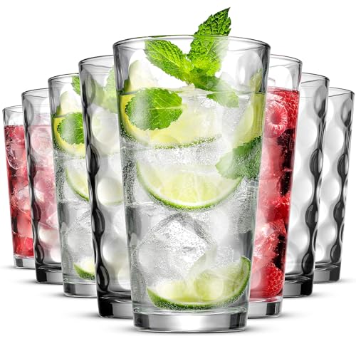 POPLASS Melrose 18-Piece Family Drinking Glasses Set - Drinking Glassware Set with Highball Cooler, DOF (Double Old Fashio...
