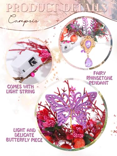 Campsis Light Up Flower Crown Headbands LED Fairy Floral Hair Accessories for Women