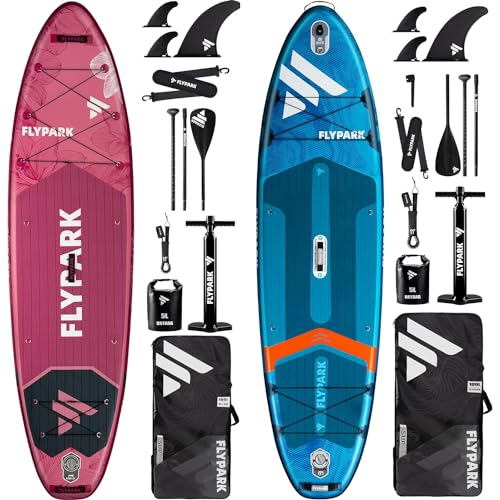 Flypark Standard&Family Bundles｜11'x34 & 11'x35 Inflatable Stand Up Paddle Boards, All Accessories+2, 116L Backpack, Shoul...