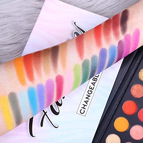 Highly Pigmented Eye Makeup Palette, Matte Shimmer Metallic Eyeshadow Pallet Long Lasting Blendable Natural Colors Make Up...