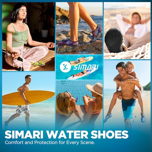 SIMARI Water Shoes for Women Men Swim Aqua Socks Beach Pool Essentials Barefoot Surf River Boat Kayak Sea Yoga Sand Exerci...