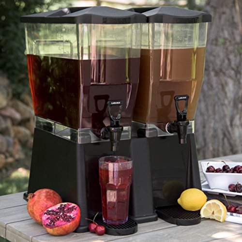 Carlisle FoodService Products Trimline Double Base Rectangular Drink Dispenser with Spigot for Catering, Parties, Restaura...