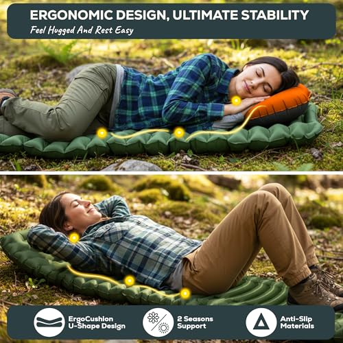 Gear Doctors® Ether 17.5oz Ultralight Camping Sleeping Pad – Backpacking Air Mattress – Camping Mattress Pad – Compact Inf...