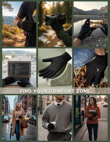 Aerynx Lightweight Running Winter Gloves Touch Screen Gloves Liners for Cycling Biking for Men Women