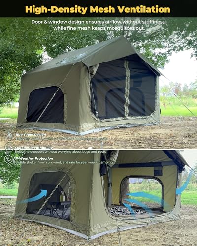 GOTENTIFY Inflatable Camping Tent, Luxury Glamping Design with Skylight, Oxford Fabric