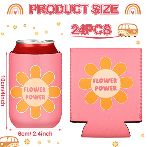 Zhehao 24 Pcs Retro Bachelorette Party Can Coolers Groovy Party Favors Beverage Sleeves Insulated Cooler for Birthday Brid...