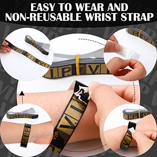 200 Pack VIP Wristbands for Events VIP Bracelets Paper Waterproof Party Wristbands for Events Amusement Parks Concerts Fai...