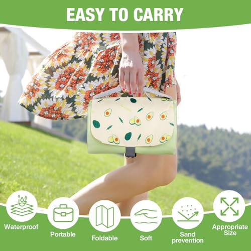 Ainiv Picnic Blanket, Waterproof Beach Blanket with Carry Handle, Foldable Portable Washable Beach Mat Sand-Free, Outdoor ...