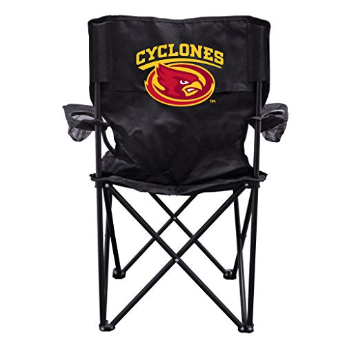 VictoryStore Outdoor Camping Chair - Iowa State University Cyclones Black Folding Camping Chair with Carry Bag