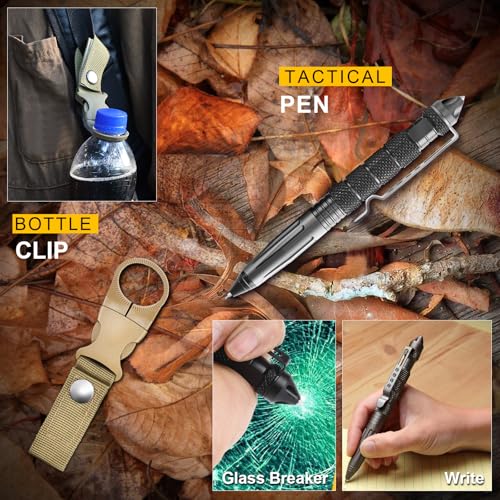 Gifts for Men Christmas 14-in-1 Survival Kit - Premium Outdoor Survival Gear Set with Tactical Tools/Fishing Essentials, P...
