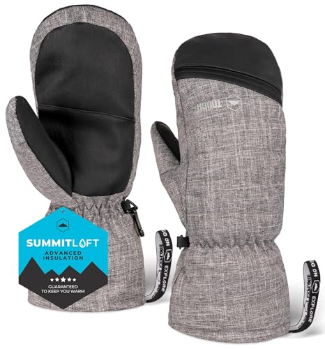 Tough Outdoors Winter Ski Mittens for Women & Men - Waterproof Insulated Snowboard Gloves - Snowboarding Snow Glove Mitten