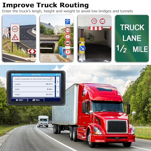 LOVPOI GPS Navigator for Truck Car, 7'' GPS Commercial Drivers 2025 Trucker GPS for Semi Truck with GPS Navigation System...