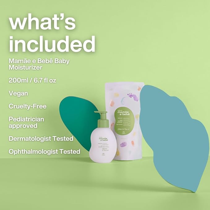Natura – Mom & Baby Cologne & Moisturizer Bundle | Gentle Alcohol-Free Baby Perfume & Fast Absorbing Lotion | Vegan, 98%+ Natural Origin, Hypoallergenic, Dermatologist-Tested | Mamãe & Bebê
