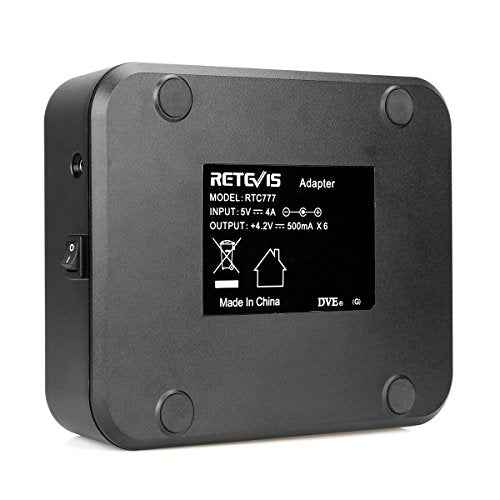 Retevis Six-Way Charger Compatible with H-777, H-777H, Baofeng BF-888S, BF-88ST Two Way Radio and Battery, Multi Unit Walkie Talkie Charger (1 Pack)