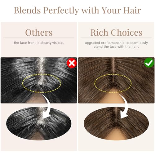 Rich Choices Hair Toppers for Women Real Human Hair 150% Density Clip in Silk Base No Bangs 100% Human Remy Toppper Realistic Scalp Pieces for Women with Thinning Crown 8 Inch #2R Chocolate Brown