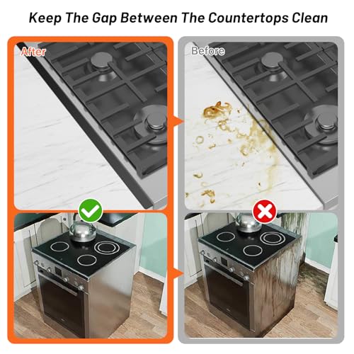 Stainless Steel Stove Gap Covers (2PCS),Stove Gap Filler,Range Trim Kit,Stove Gap Guard for Kitchen Oven Between Stovetop ...