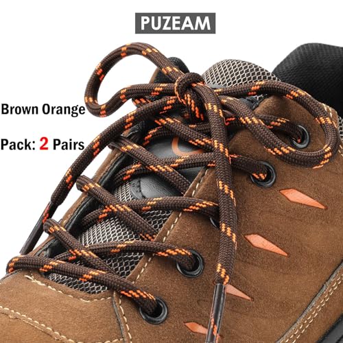 Puzeam 2 Pairs Work Boots Shoe Laces 4.5mm Heavy Duty Hiking Shoelaces for Men & Women