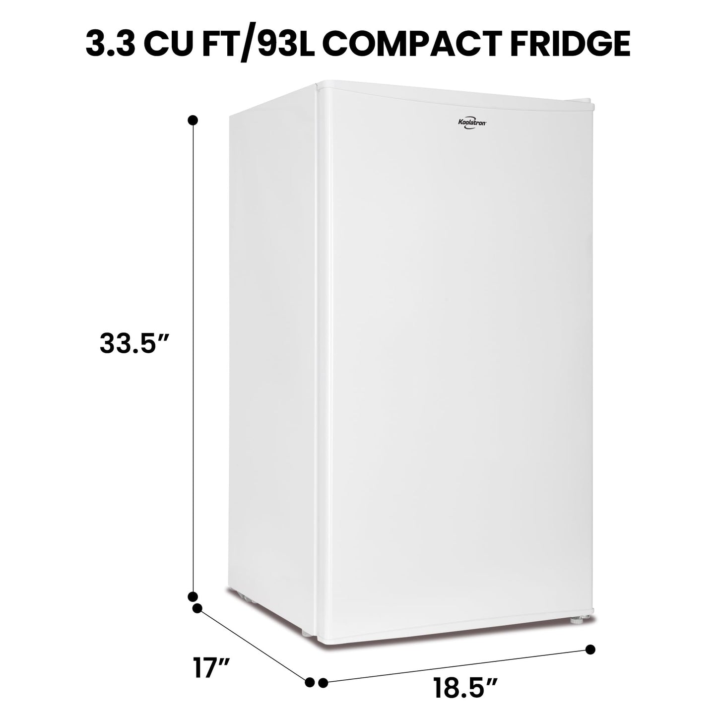 Koolatron Refrigerator - 3.2 Cubic Feet Capacity, White Mini Fridge With Freezer For Kitchen, Bedroom, office, Dorms, Cool Storage For Wine, Beverages, Compact Free Standing, Neveras Pequeñpara