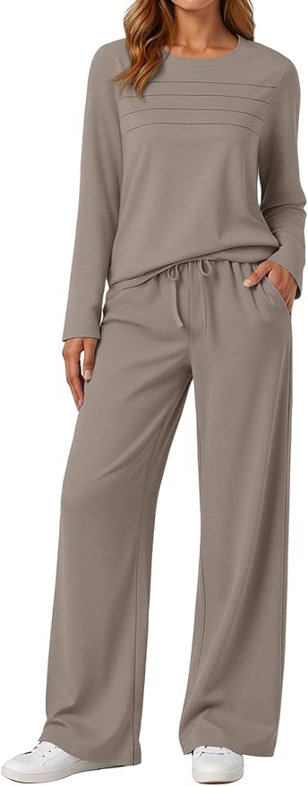 AUTOMET Sweatsuits Women 2 Piece Outfit Fall Airport Lounge Sweat Sets With Wide Leg Pants Track Fashion Suits 2025