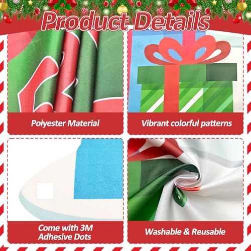 Christmas Door Banner Snowman and Santa Claus Party Porch Banners Merry Hanging Backdrop Candy Cane Photo Booth Props for ...