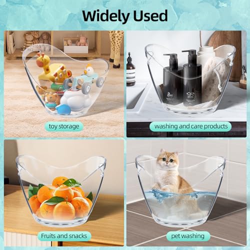Large 8L Party Beverage Bucket, Acrylic Ice Bucket for Cocktail Bar, Cooler for Champagne, Red Wine or Beer, Food Grade, S...