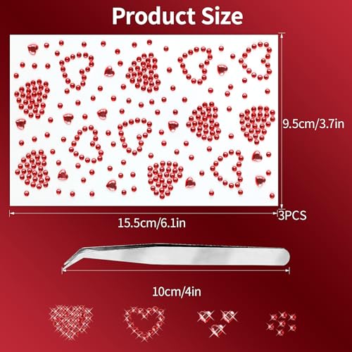 Self Adhesive Face Gems Stickers, Face Eye Jewels Rhinestones Festival Essentials Rave Accessories Rhinestone Stickers for...