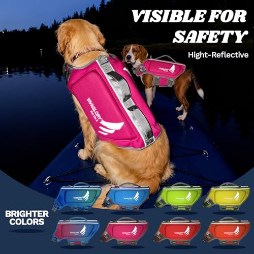 VIVAGLORY High Buoyancy Dog Life Vest, Swimming Vest with Handle, Dog Life Jacket for Swimming & Boating, Buoyancy for Pup...
