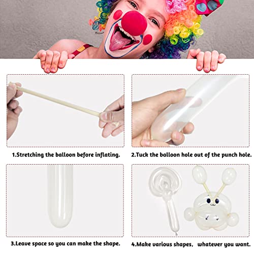 ZBYDNG 260 Balloons Clear, Thickening Long Balloons for Tying Arch, Twisting Latex Animals Magic Modeling Skinny Birthday ...