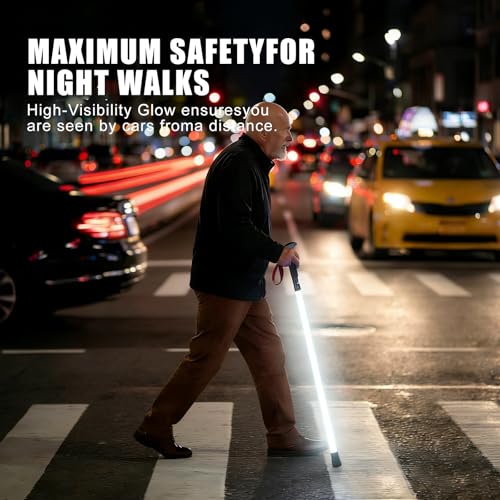 Hiking Poles with LED Light, Recharged Glowing Hiking Sticks, 360-Degree Soft Lighting, Ultra-Light Carbon Fiber & Aluminu...