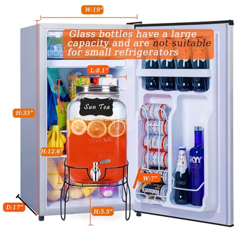 2 Gallon Drink Dispensers for Parties with18/8 Stainless Steel Spigot and Stand, Juice Jug Beverage Dispensers Glass Water...