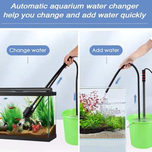 AQQA Electric Aquarium Gravel Cleaner, 6 in 1 Automatic Fish Tank Cleaning Tools Gravel Vacuum for Aquarium, Suitable for ...