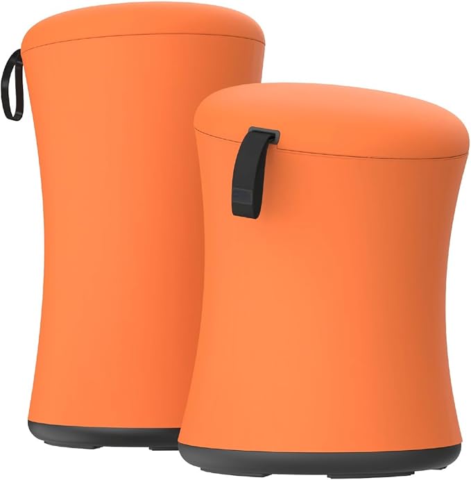 TopJob Boba Chair Stylish Active Wobble Stool, ADHD Chair, Improves Posture and Focus, Ergonomic with Height Adjustable Stool for Adults Children for Home Office, Study Room (Bright Orange)